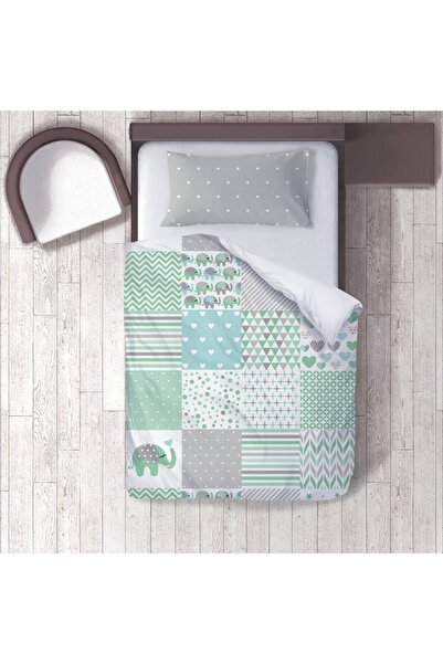 instababyrooms Children's Room Cotton Lu Duvet Cover Set Bed Sheet Sız Fil No...