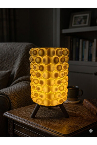 AKT Dekoratif Mini Masaüstü Lamba Modern Tealight Led Mumluk Masaüstü Abajur
