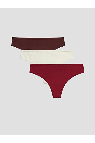 LC Waikiki Σετ 3 τεμαχίων εσώρουχα στρινγκ σε χρώμα δαμασκηνί (S6)