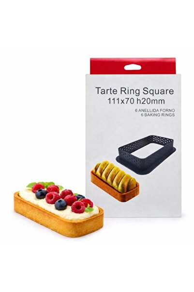 Top Ingrediente Set of 6 Rectangular Mini Tart Rings – For Baking – Thermopla...