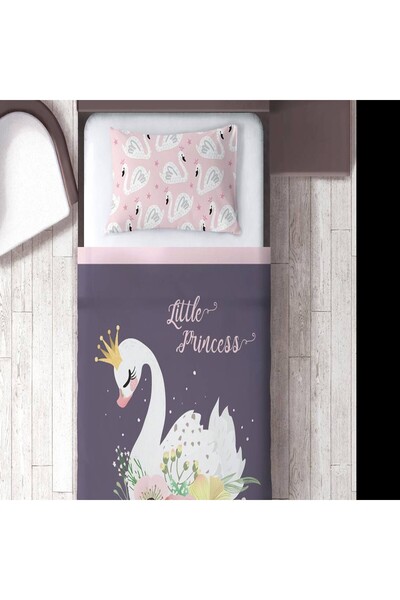 instababyrooms Children's Room Cotton Lu Duvet Cover Set Bed Sheet Sız Kuğu Prenses