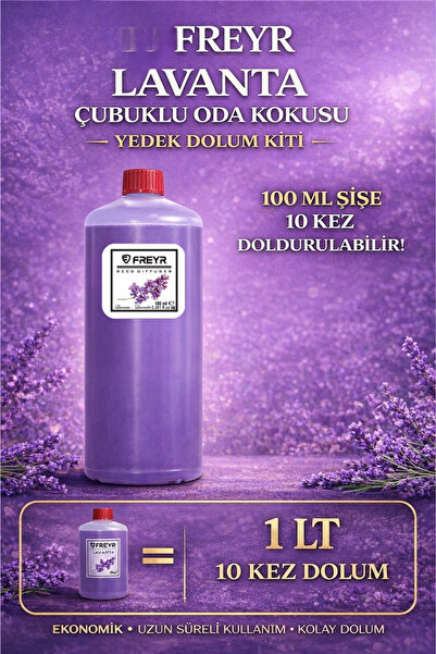 FREYR 1 LT Lavanta Bambu Çubuklu Oda Kokusu Yedek Dolum Likiti – Kalıcı ve Fe...