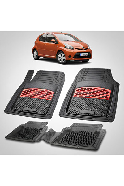 TEAMCAR Πατάκια δαπέδου Toyota Aygo AB10 Συμβατά Hatchback 2012-2014 | Κόκκινα