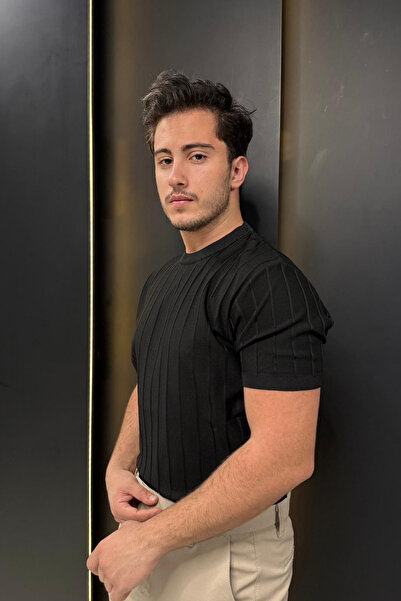 sunfyre ΑΝΔΡΙΚΟ Πλεκτό μπλουζάκι με κοντό μανίκι και κάθετη γραμμή Με σχέδιο ...