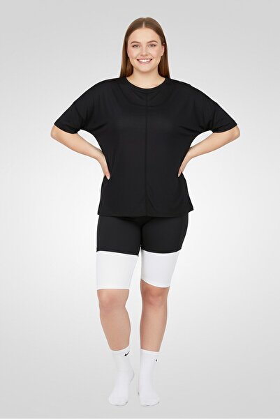 adidas Women Plus Size Short Sleeves Yoga Top, Black