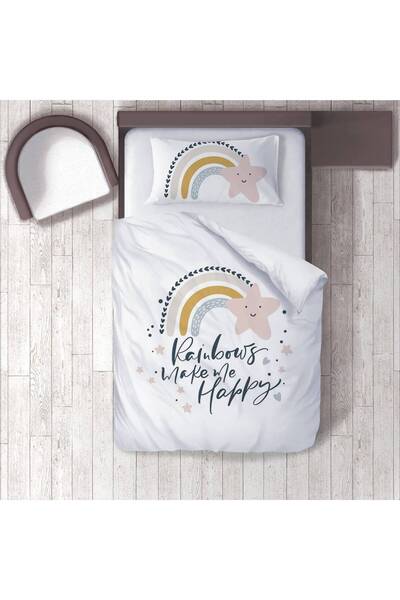 instababyrooms غرفة الأطفال قطن لوج طقم غطاء لحاف ملاءة سرير سيز رينبو آند ستارز