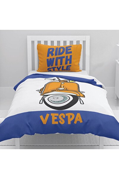 instababyrooms Children's Room Cotton Lu Duvet Cover Set Bed Sheet Vespa Scooter