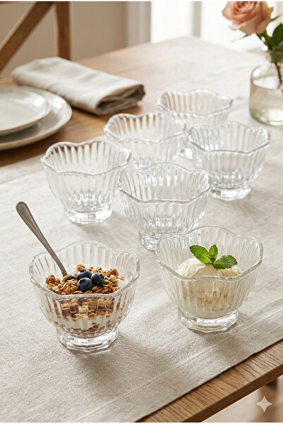 moontime alaçatı 6'lı Cam Papatya Çerez ve Sosluk Seti, Bohem Şık Sunumlar, T...