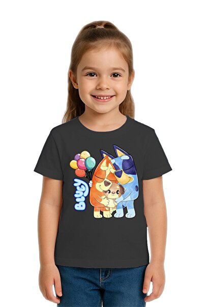 SEDİRLİ Tricou pentru copii Unisex Bluey cu imprimeu bumbac bucăți din bumbac...