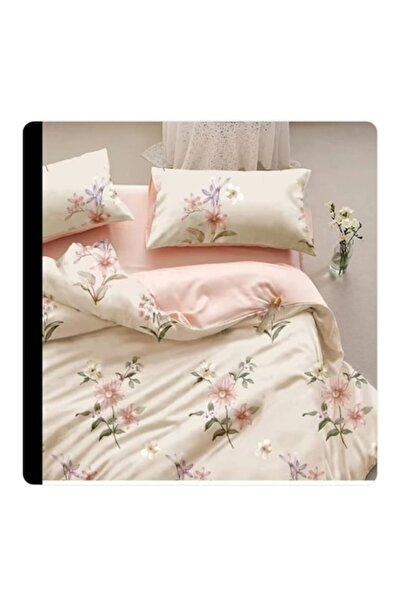 MASHASHOP Bed Linen Set, 6 Pieces, Satin Cotton, Elastic Sheet, Printed Desig...