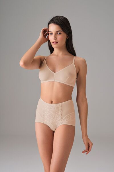 Doreanse Women's Modal - Cotton High Waist Front Lace Detailed Slip Panties