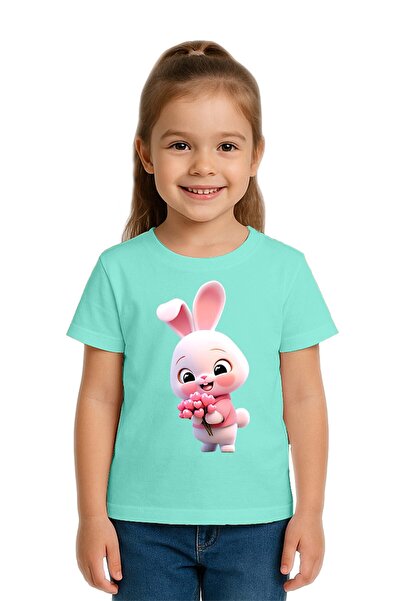 SEDİRLİ Unisex Tavşan Rabbit με τύπωμα Παιδικό μπλουζάκι από χτενισμένο βαμβα...