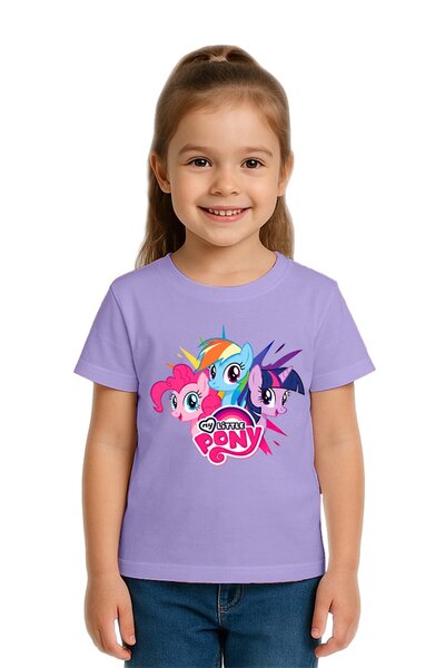 SEDİRLİ Unisex My Little Pony baskılı Çocuk Tişört pamuklu penye kumaş