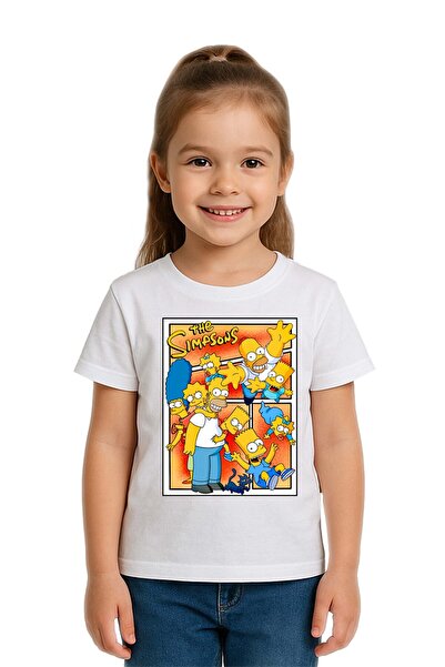 SEDİRLİ Unisex Simpsons με τύπωμα Παιδικό μπλουζάκι από χτενισμένο βαμβακερό ...