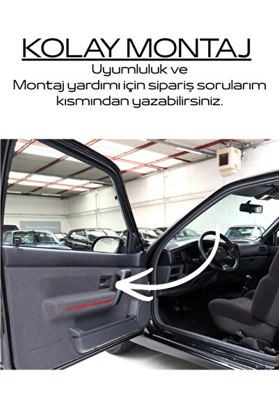 GENELOEM Renault 19 R19 Europa İç Kapı Kolu Ve Cam Açma Kolu Seti 4+4 Takım Siyah