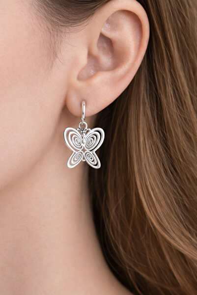 Ressia Füsün Butterfly Earrings Museum of Innocence Steel