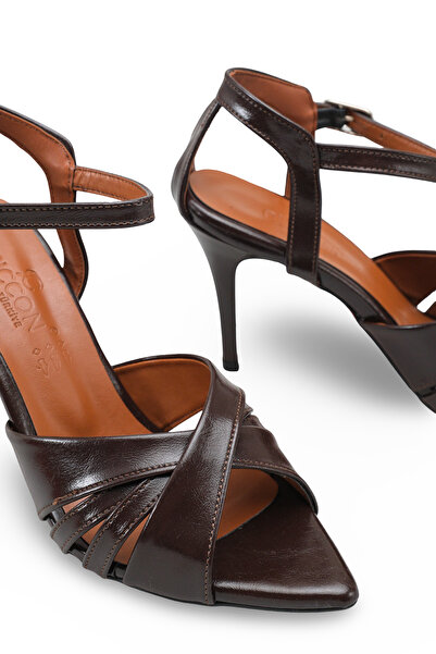 Riccon Femei pantofi cu toc 0012610 Maro Rustic