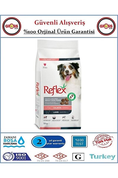 Reflex Duo Orta ve Büyük Irk Somonlu ve Kuzu Etli Yetişkin Köpek Maması - 10KG