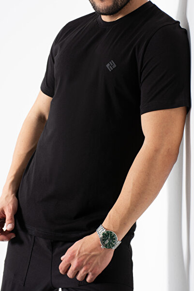 grand coco Bărbați Negru Regular material elastic jerseu simplu Material gule...