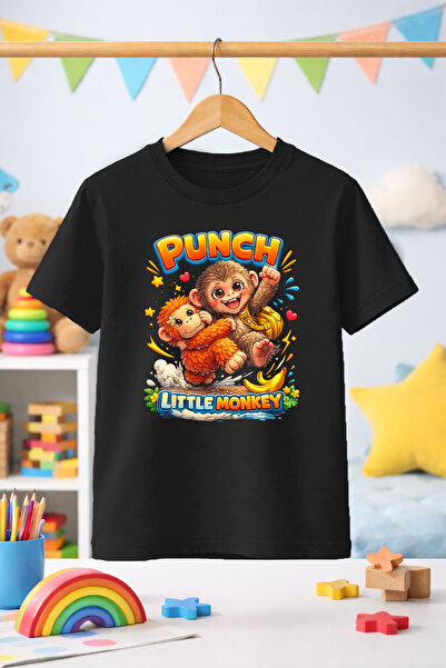 Zeycem Store تي شيرت بطبعة شخصية قرد بونش مونكي مطبوع للأطفال والبنات والأولا...