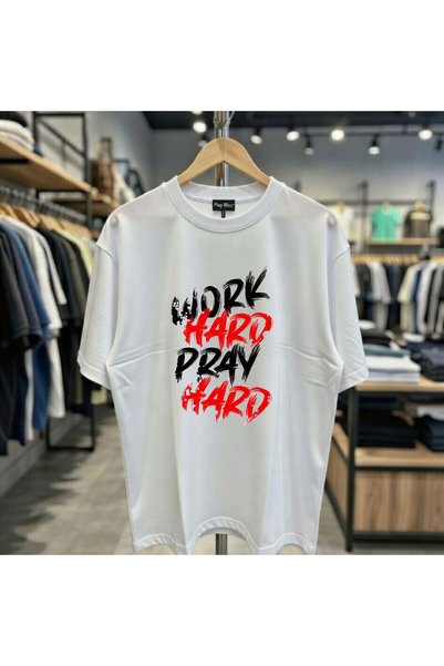 playwear Radi naporno, moli se naporno, majica sa širokim krojem, 100% pamuk,...