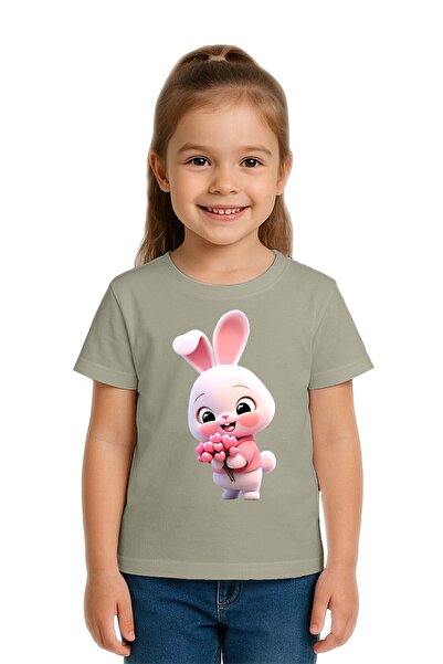 SEDİRLİ Unisex Tavşan Rabbit με τύπωμα Παιδικό μπλουζάκι από χτενισμένο βαμβα...