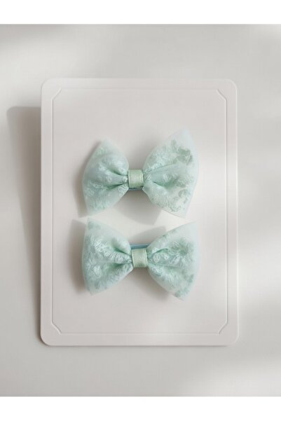 LİNACO 2-Pack of Lace Bows - Stylish and Elegant Hair Accessory for Girls