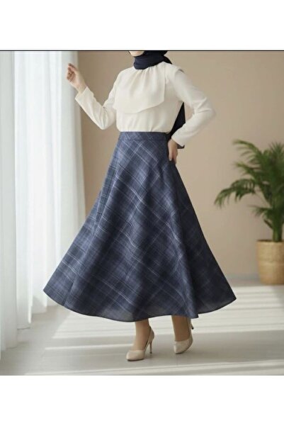 SHİROSA Plaid Patterned Tesettür Skirt