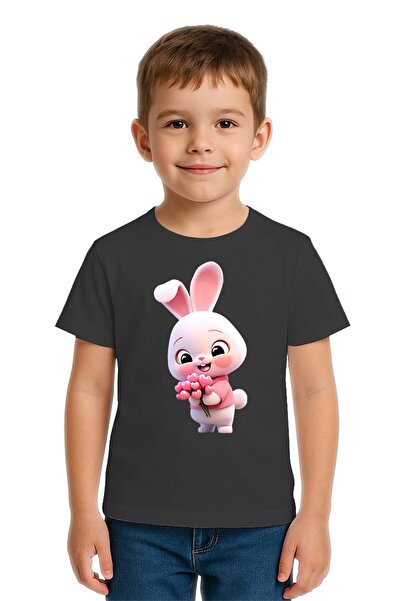 SEDİRLİ Unisex Tavşan Rabbit με τύπωμα Παιδικό μπλουζάκι από χτενισμένο βαμβα...