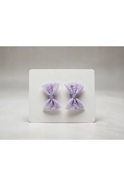 LİNACO 2-Pack of Lace Bows - Stylish and Elegant Hair Accessory for Girls