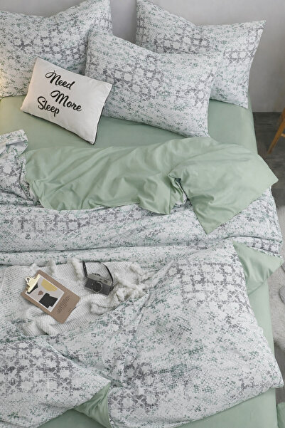 İQON Fitted Sheet Lı Duvet Cover Set Double Trractçğl