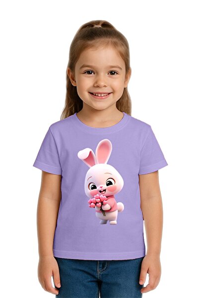 SEDİRLİ Unisex Tavşan Rabbit με τύπωμα Παιδικό μπλουζάκι από χτενισμένο βαμβα...