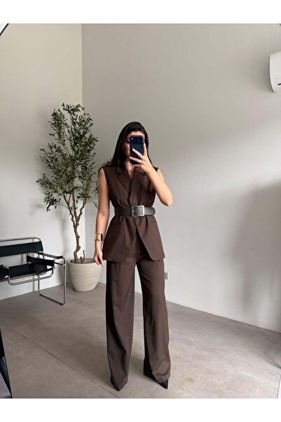 Bade Butik Brown Premium Quality Vest Pant Suit