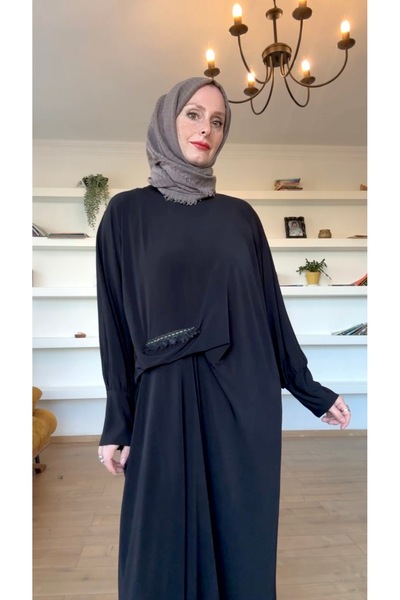 Melek aydın Aplike Tutturmalı Elbise