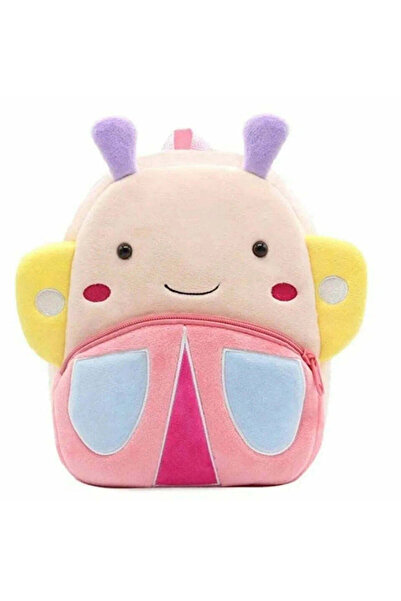 OEM Pink Fluffy Butterfly Kids Backpack 32x30 cm