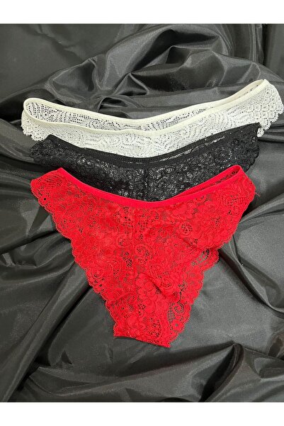 DİĞER1111 Dantelli Külot 3'lü Set