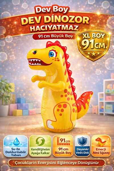 cayenna Dev Boy Hacıyatmaz 91 cm XL - Su Doldurulabilir Tabanlı Şişme Boks To...