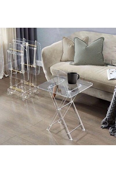 AZOZ MERCHLY Acrylic Tables Set 4 Pieces 40x45cm