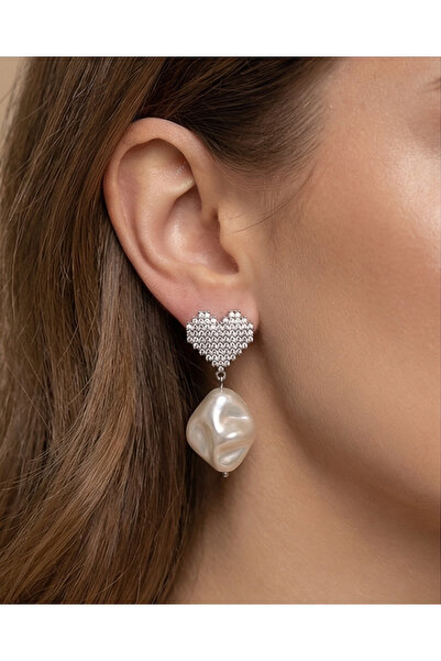XUPING JEWELRY 🤍   أقراط مرصعة باللؤلؤ بتفاصيل على شكل قلب