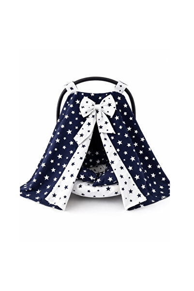 Jaju Baby Navy Blue Yıldız Patterned Stroller Cover + Cushion + Bed Sheet Set...