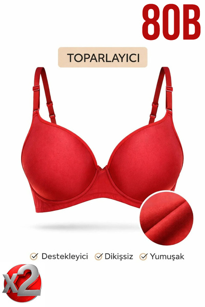 PRUSA İÇ GİYİM Women's Padded (Supported) B Wired t Shaping / Sculpting Red B...