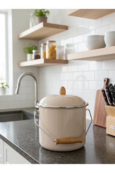 moontime alaçatı Renkli Emaye Bakraç 5 Lt, Yoğurt ve Saklama Tenceresi, 20 cm