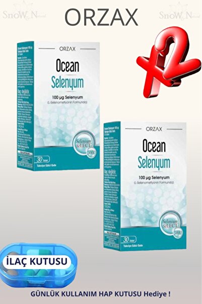 Ocean Selenium (L-Selenomethionine) 100Mcg 30 Tablets 2 Pcs + Pill Box Gift