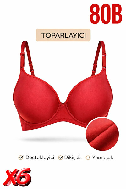 PRUSA İÇ GİYİM Women's Padded (Supported) B Wired t Shaping / Sculpting Red B...