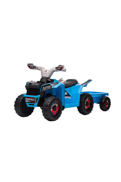 Premierkids ATV electric cu remorca Premier Beach, 6V, albastru