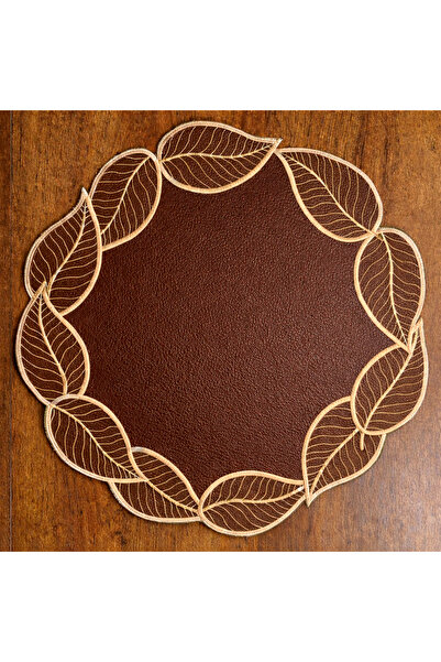 Diva Home Leather Sheets 🍁   Embroidered 6-Person Supla Placemat 33X33 cm