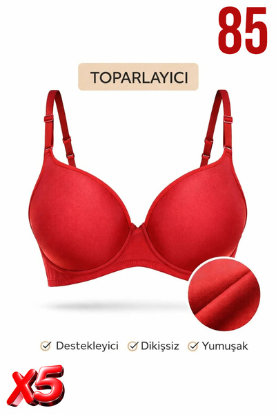 PRUSA İÇ GİYİM Women's Padded (Supported) B Wired t Shaping / Sculpting Red B...