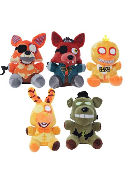 OEM Set de 5 pluș FNAF – 25 cm, figurine de colecție Animatronics