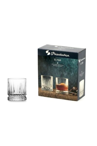 moontime alaçatı 4-Piece Elysia Whiskey Glass Set 355 Cc Original Paşabahçe B...