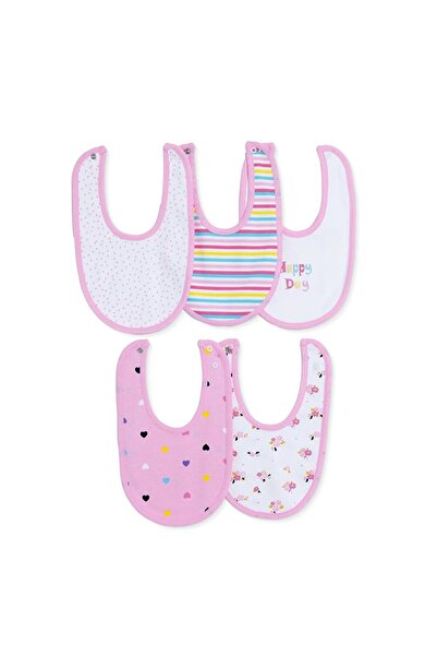 Messy Printed Combed Cotton Baby Bibs Set of 5 - Happy Day (2 Pcs)